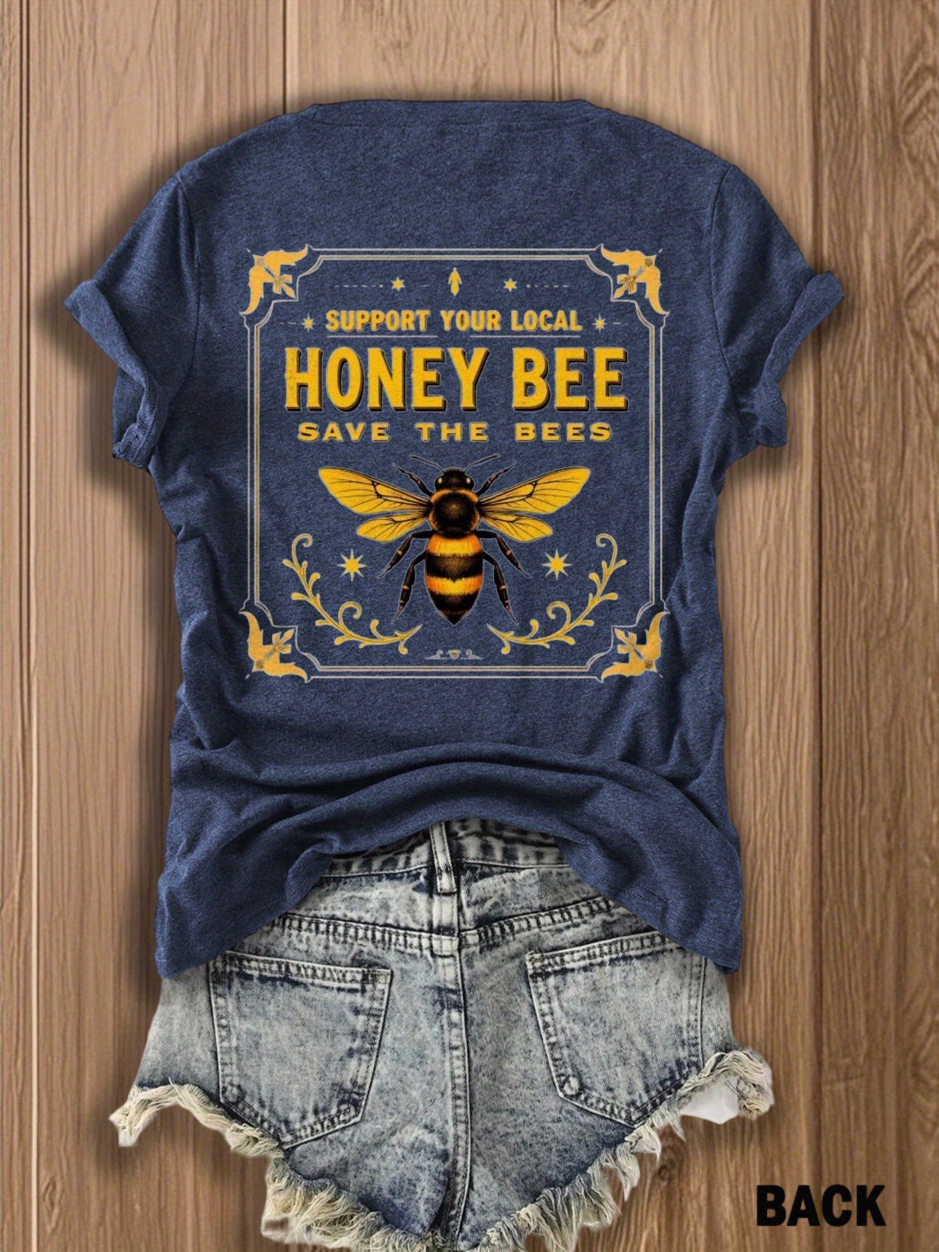 Save the Bees T-Shirt - Support Local Bee Conservation, Soft Breathable Tee Suitable for Nature Lovers, Casual Summer Wear with Bee Graphics (Machine Washable)