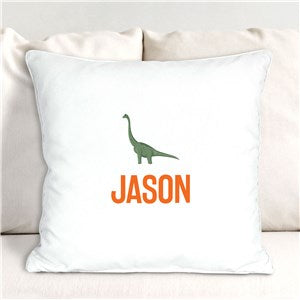 Personalized Detailed Dino with Name Throw Pillow
