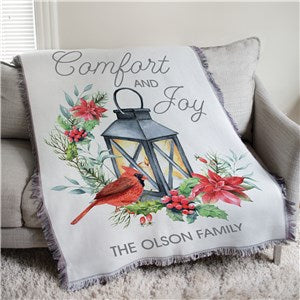 Personalized Comfort & Joy with Cardinal 50x60 Afghan Throw