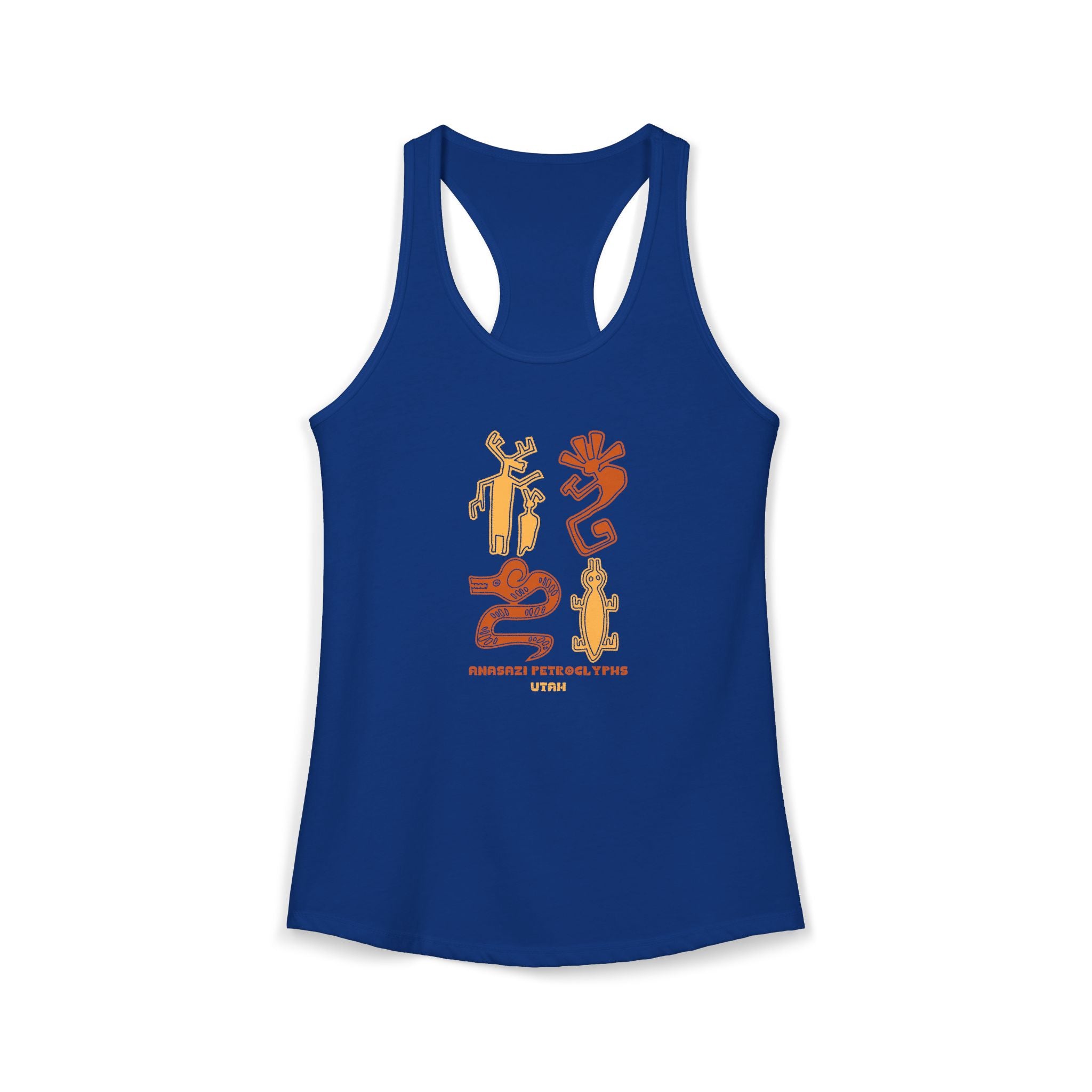Anasazi Petroglyth, Women's Ideal Racerback Tank, Arizona Desert Shirt 5 Colors