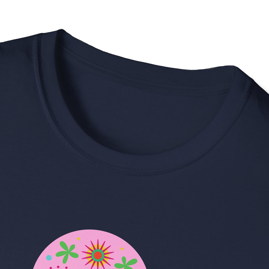 Colorful Skull Graphic T-Shirt, Day of the Dead Shirt, Unisex Softstyle Tee for Celebrations, Gifts for Her & Him