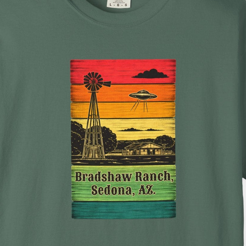 Bradshaw Ranch Sedona AZ Sunset T-shirt, Windmill Desert Design, Men's & Women's