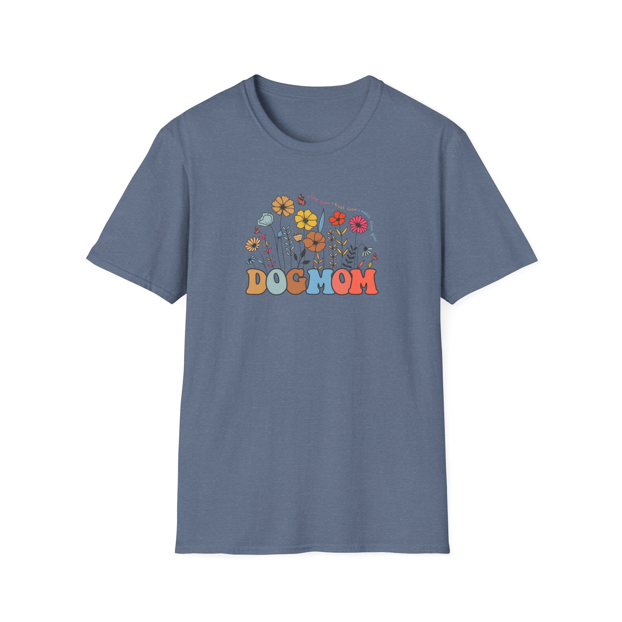 Floral Dog Mom T-Shirt, Cute Pet Lover Tee, Unisex Softstyle T-Shirt, Gifts for Dog Moms, Animal Lover Apparel