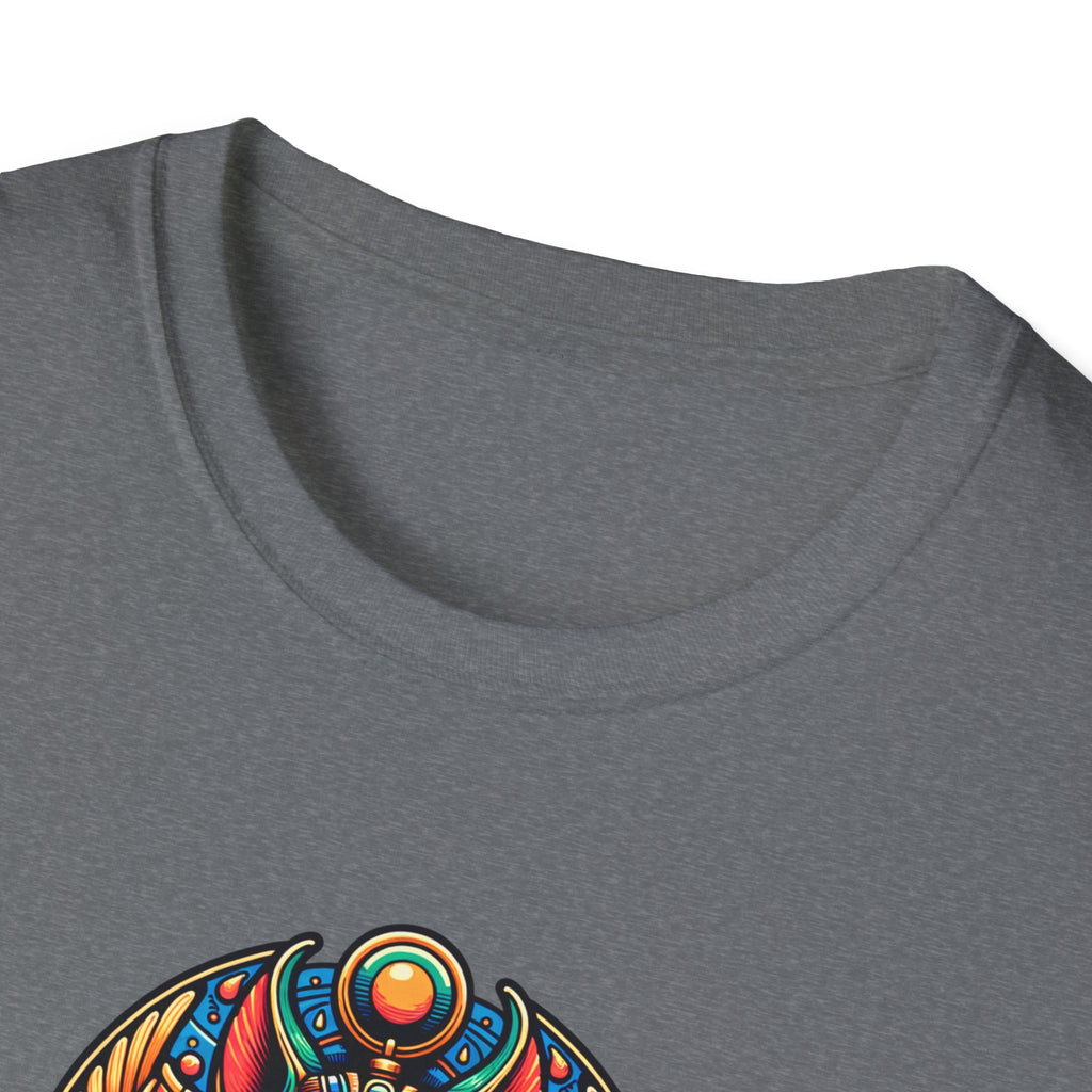 Egyptian Goddess Unisex Softstyle T-Shirt, Cute Graphic Tee, Boho Vintage Top, Gift for Cat Lovers, Summer Casual Wear, Festival Outfit