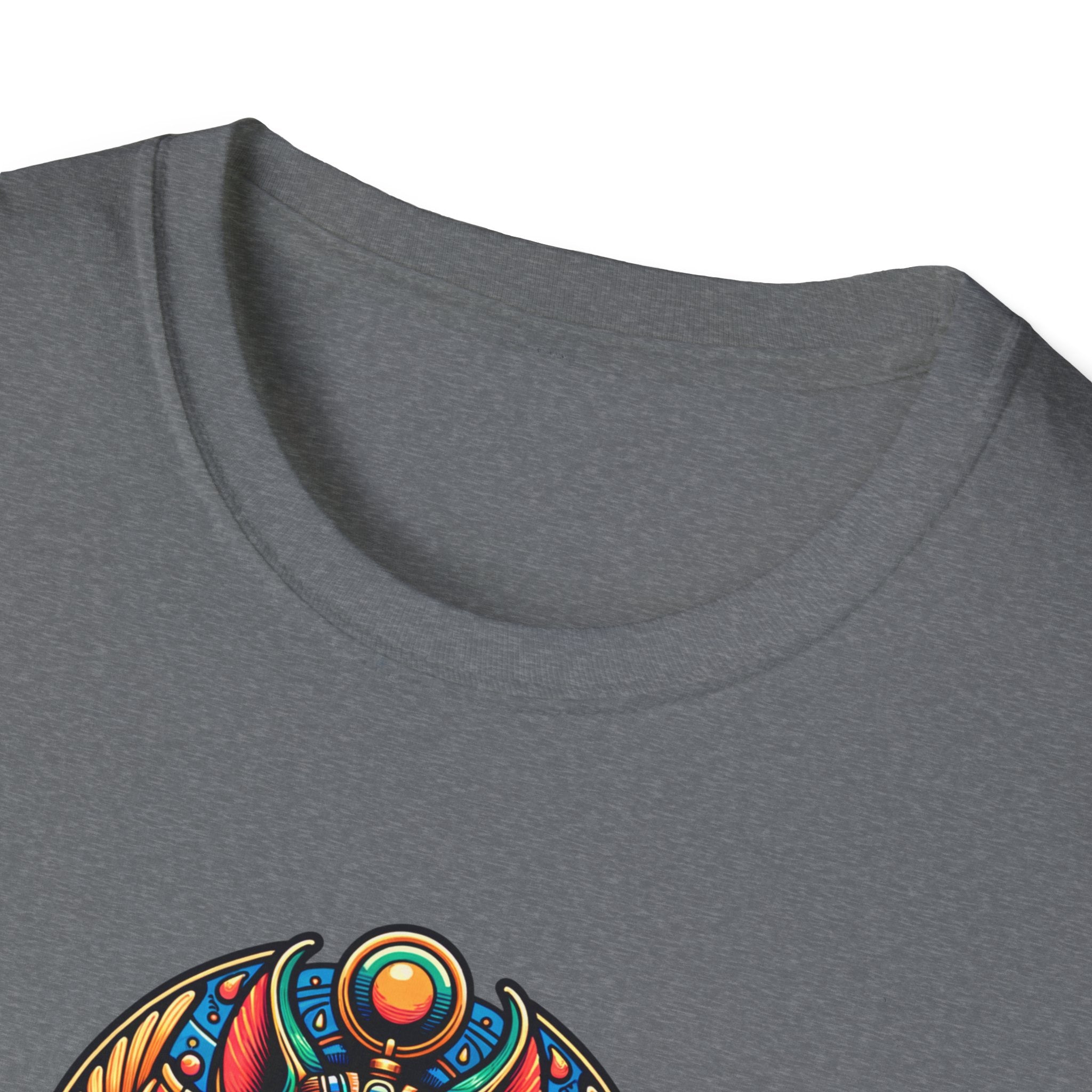 Egyptian Goddess Unisex Softstyle T-Shirt, Cute Graphic Tee, Boho Vintage Top, Gift for Cat Lovers, Summer Casual Wear, Festival Outfit