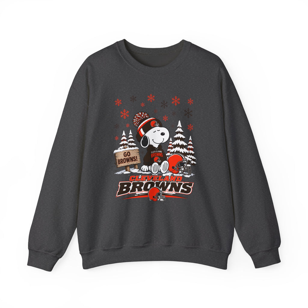 Go Browns!  Snoopy Cleveland Browns Winter Sweatshirt for Men and Women