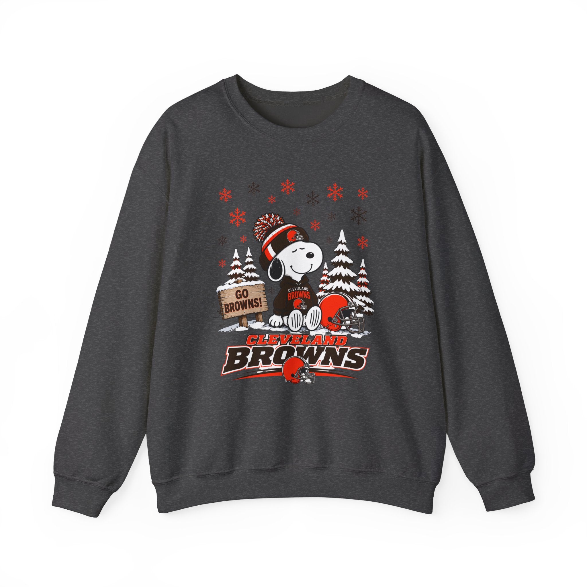 Go Browns!  Snoopy Cleveland Browns Winter Sweatshirt for Men and Women