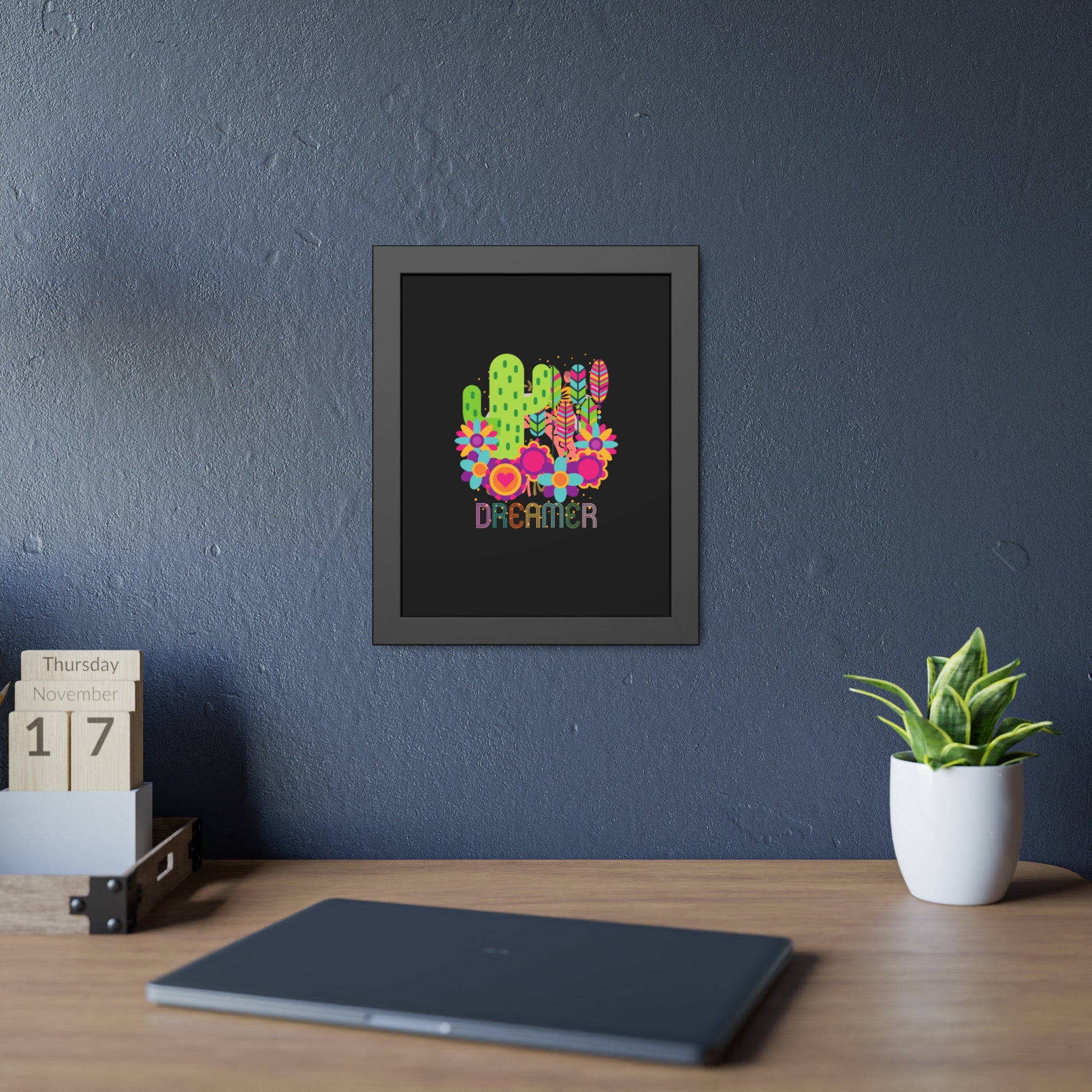 Personalized Dreamer, Cactus, Framed Wall Art, 3 Sizes