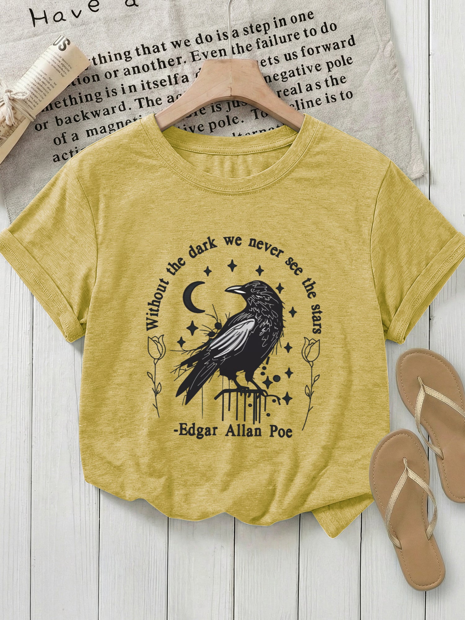 Black Raven Graphic Women's Stretchy Tee