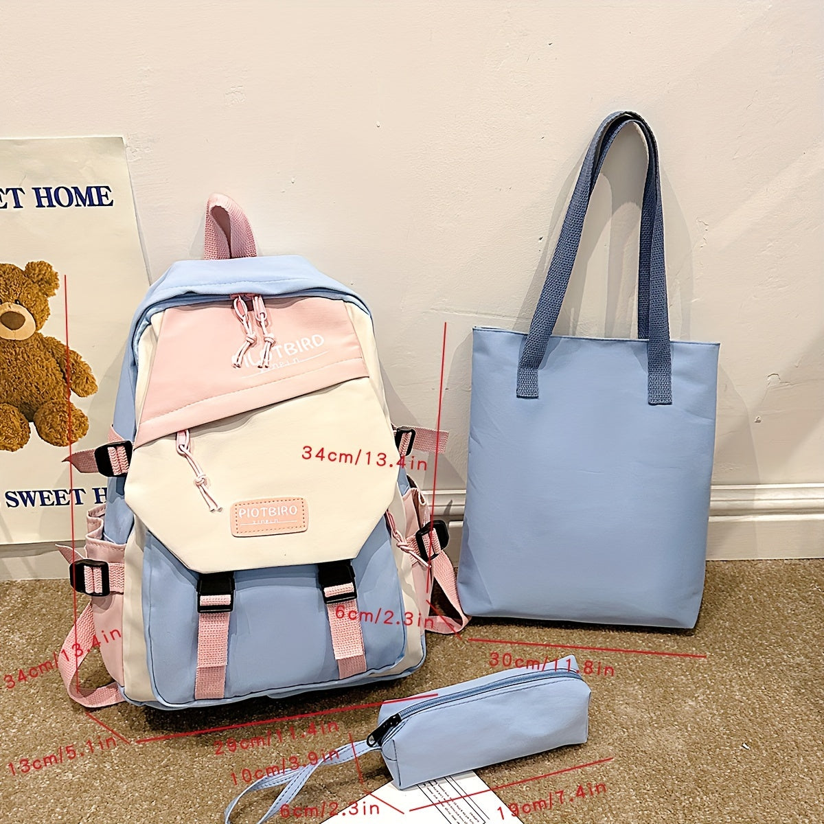 Stylish Color-Block, Large-Capacity School / Travel Backpack
