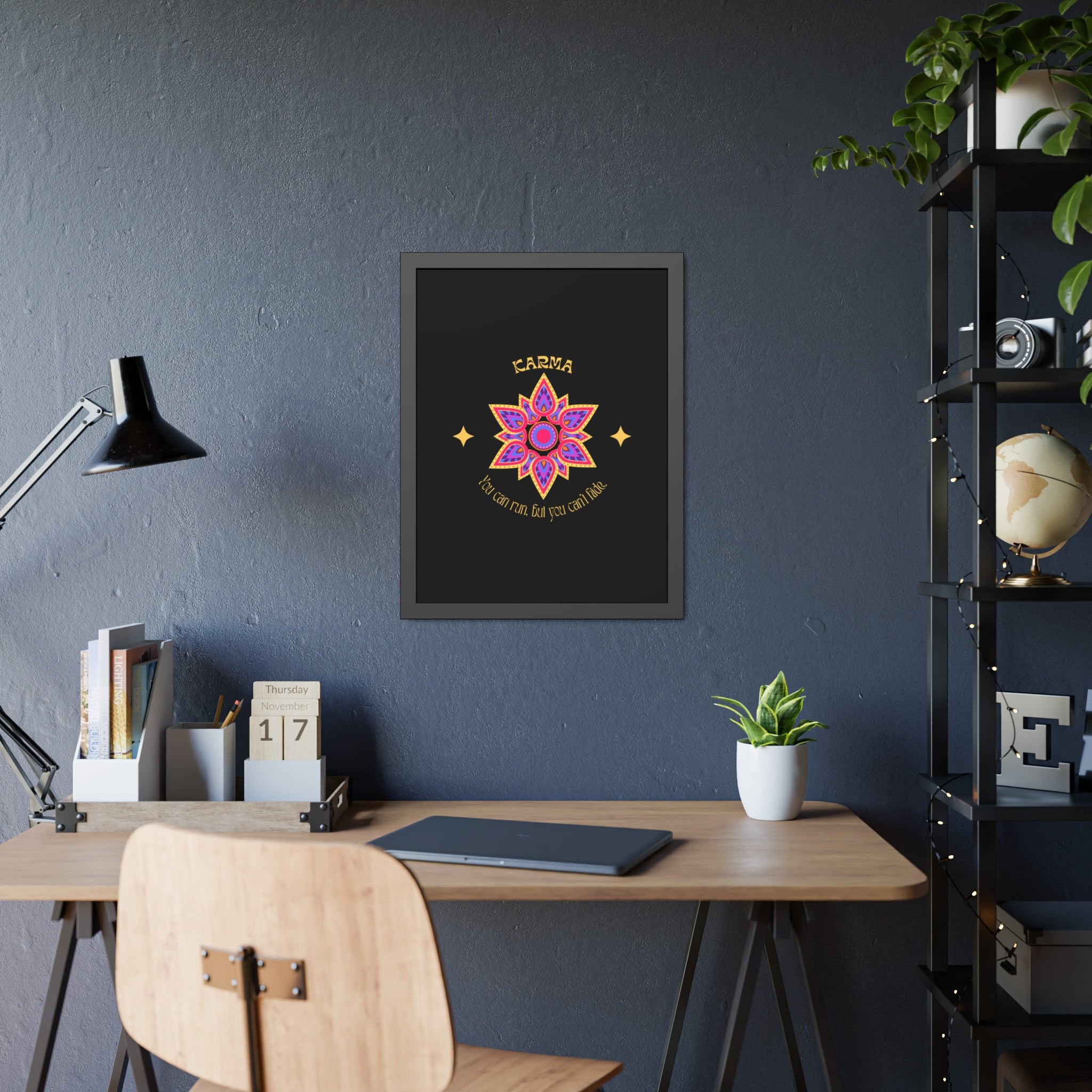 KARMA, You can run, but you cant hide, Framed Wall Art
