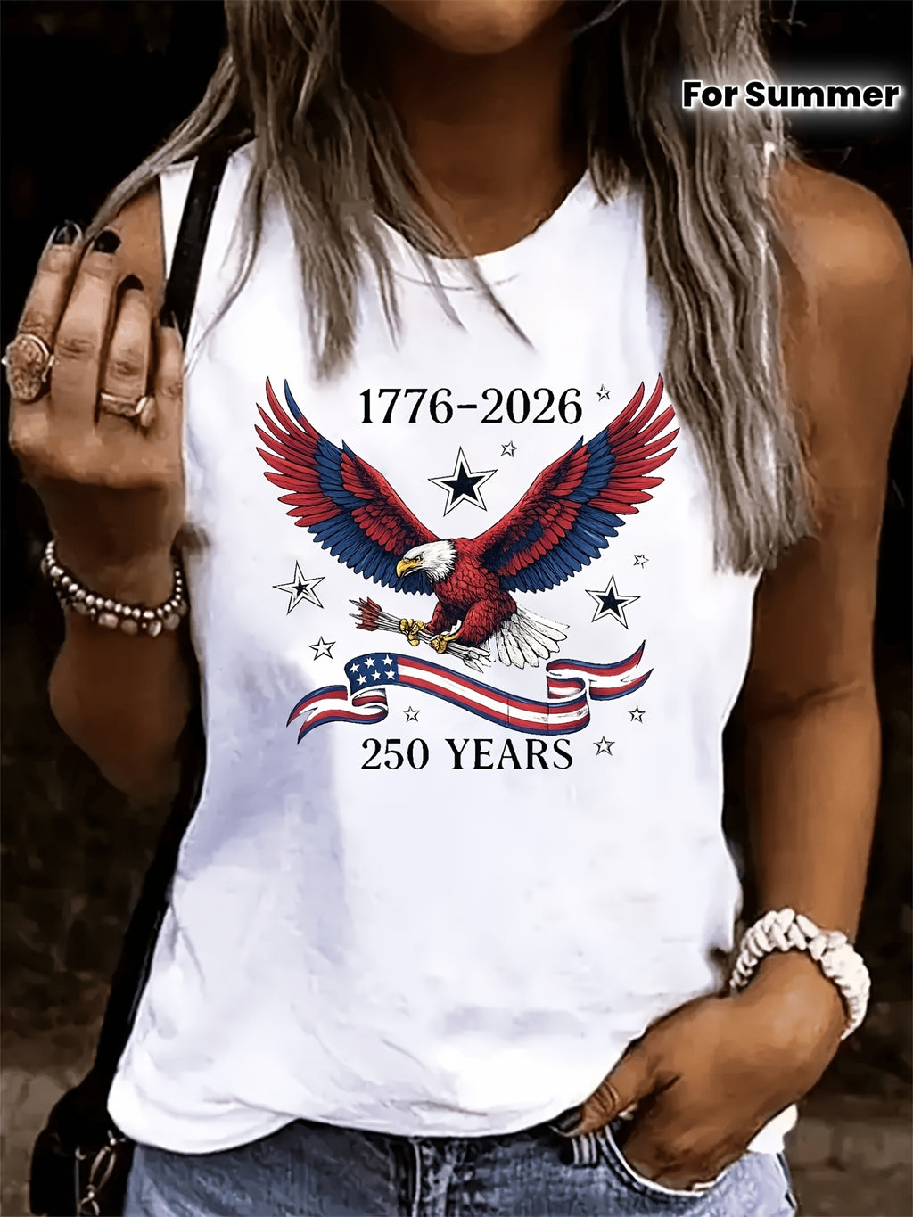 Women's American Eagle 250 Summer Tank Casual Sleeveless Loose Fit Soft Breathable Daily