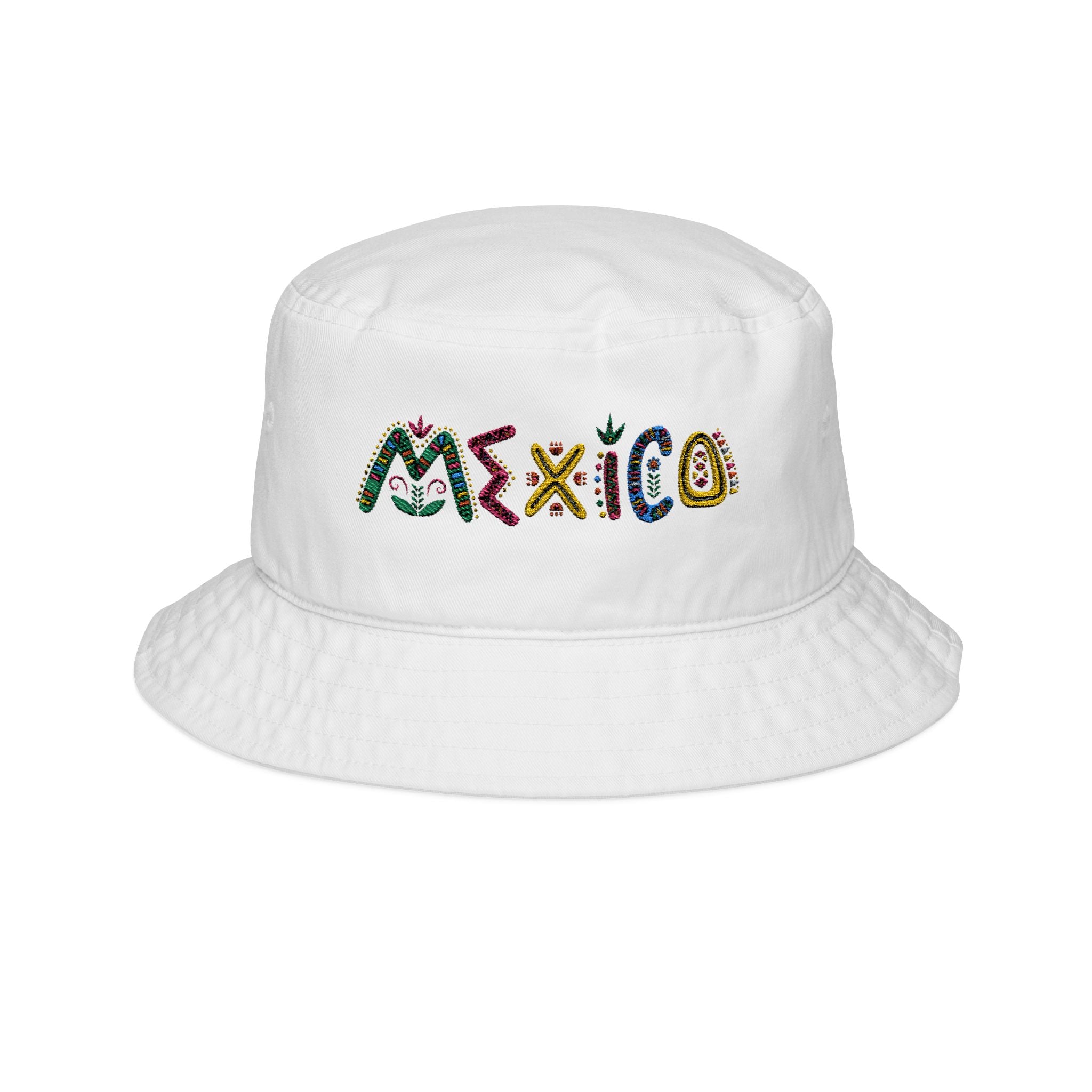Personalized Embroidered Mexico Bucket Hat, Mexican Sun Hat