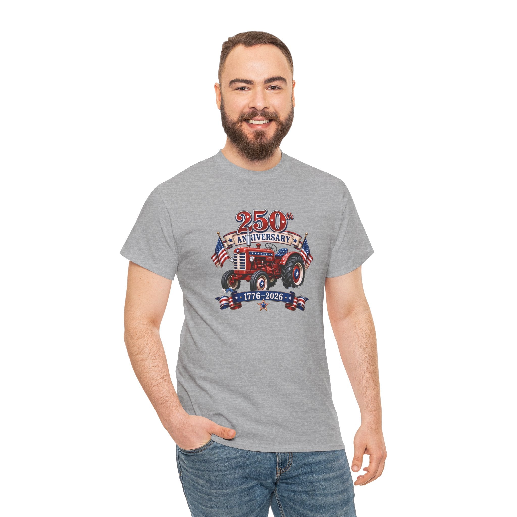 USA Farm Tractor Patriotic July 4th T-Shirt