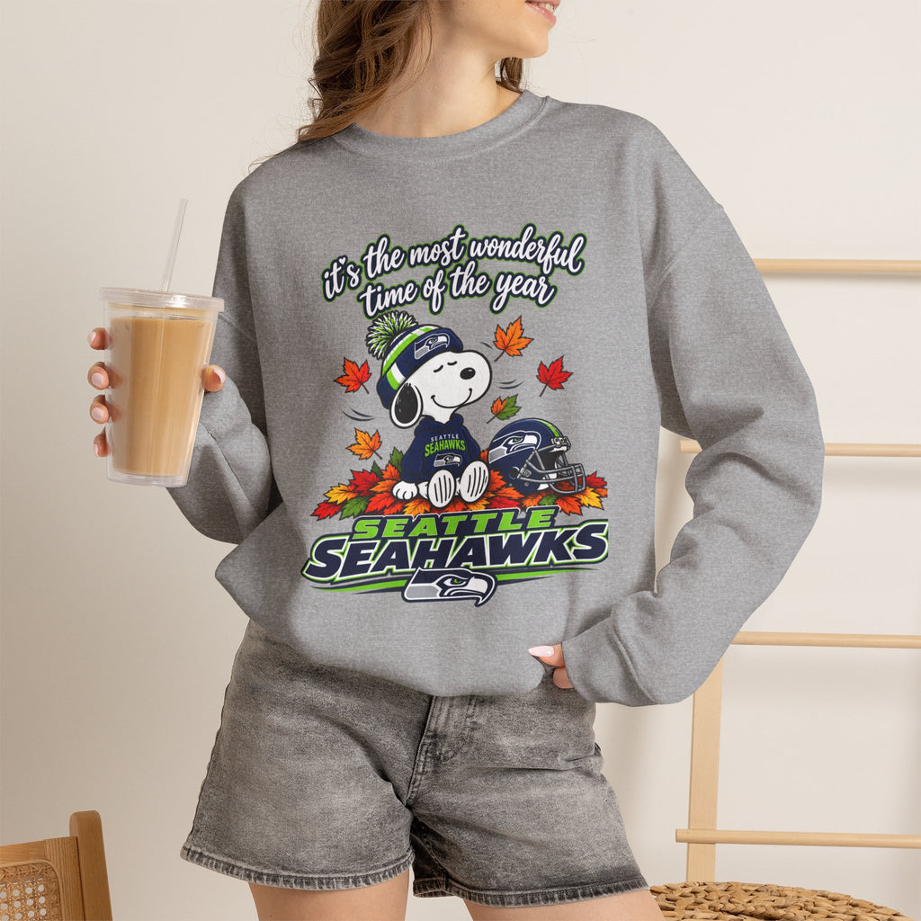 Seattle Seahawks Snoopy “It’s the Most Wonderful Time of the Year” Sweatshirt
