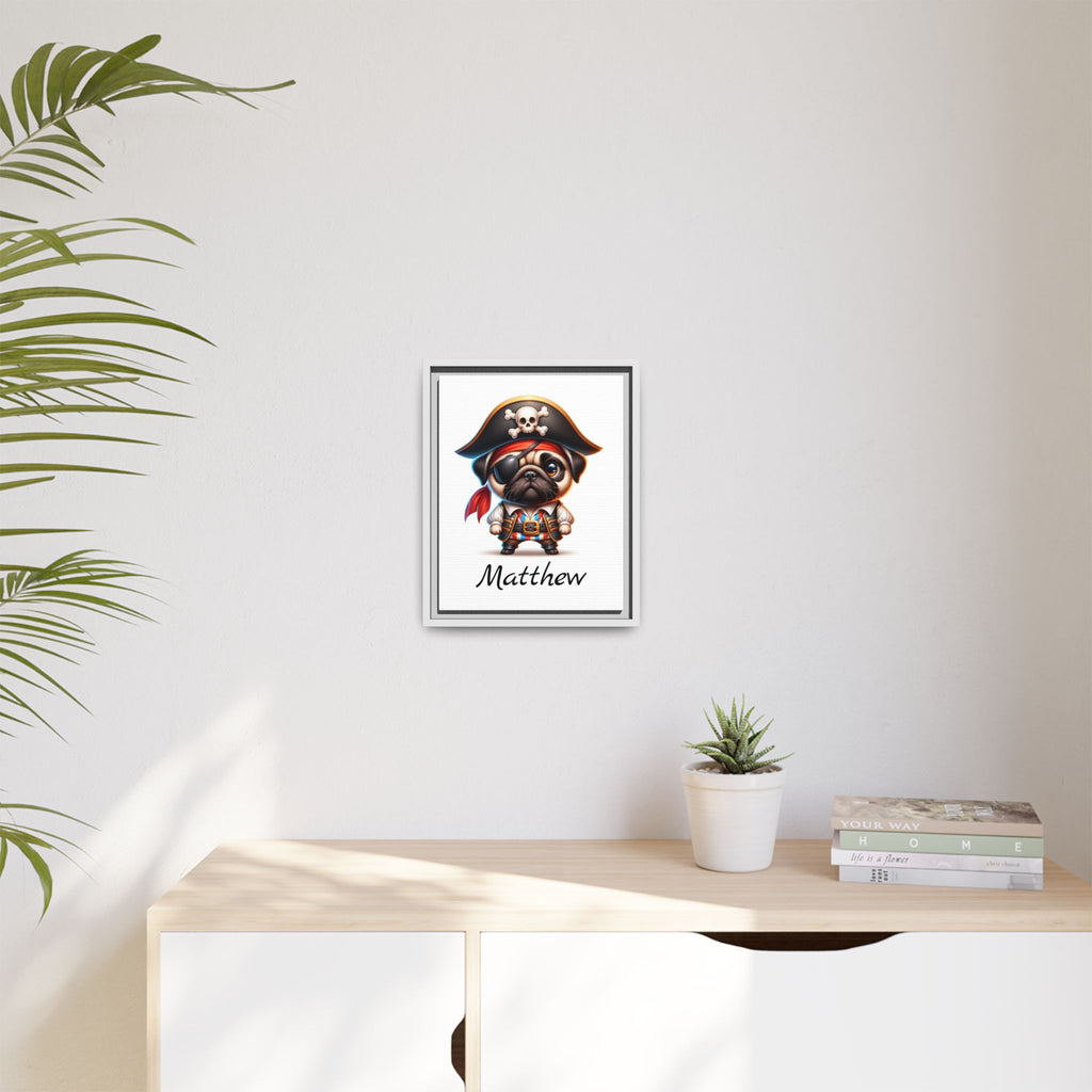 Personalized Pirate Pug Boys Bedroom Decor, Great Gift Idea, Pug Wall Decor. Personalized wall art