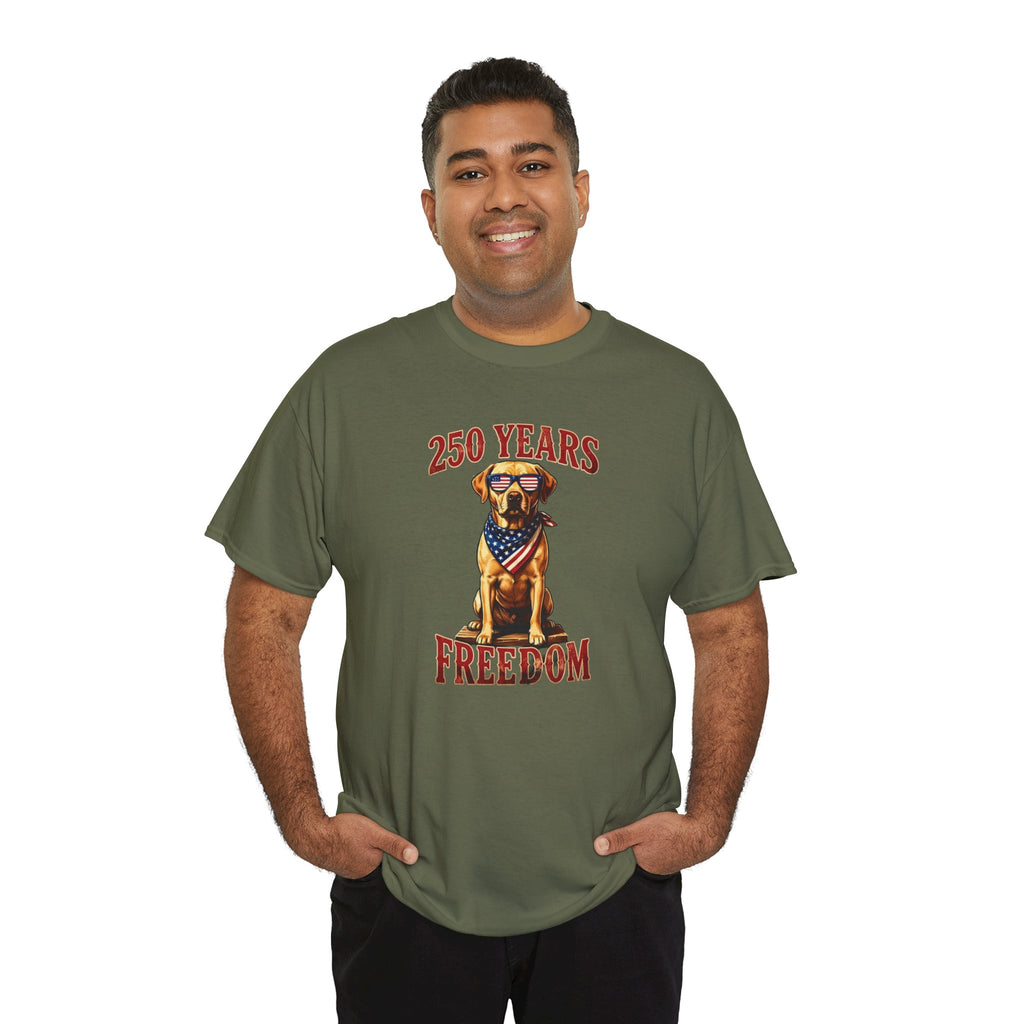 Labrador Flag Patriotic Tee — "250 Years of Freedom" Fourth of July T-Shirt