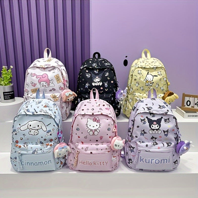 Sanrio Hello Kitty and Friends Nylon Backpack - Large Capacity, Lightweight Back to School Hello Kitty Backpack