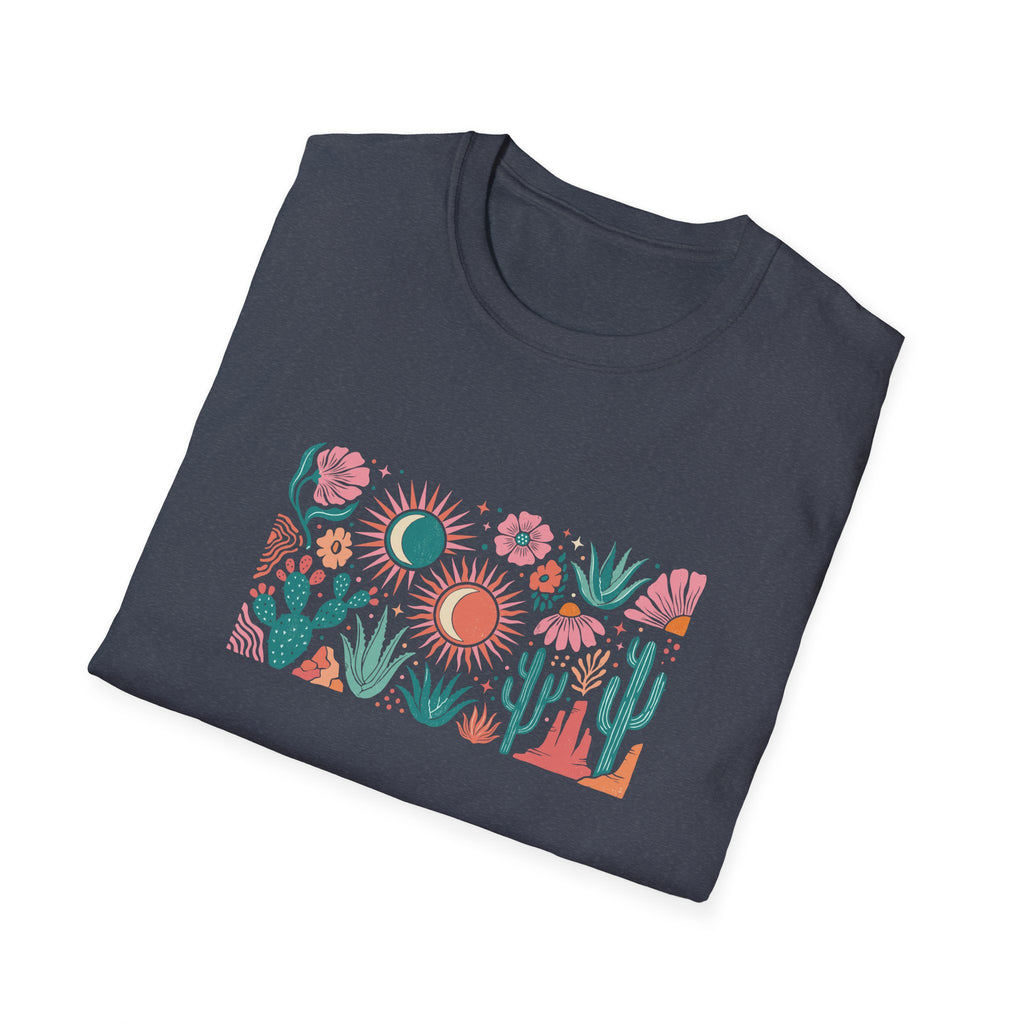 Celestial Desert Cactus T-Shirt — Night Sky Desert Graphic Tee