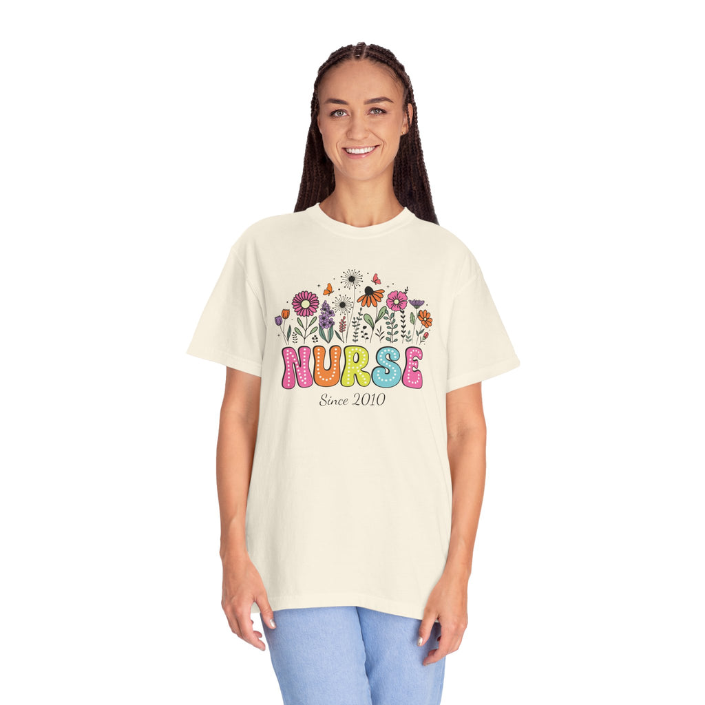 Personalized Floral Nurse T-Shirt, New Nurse Grad Gift, Nurse Gift