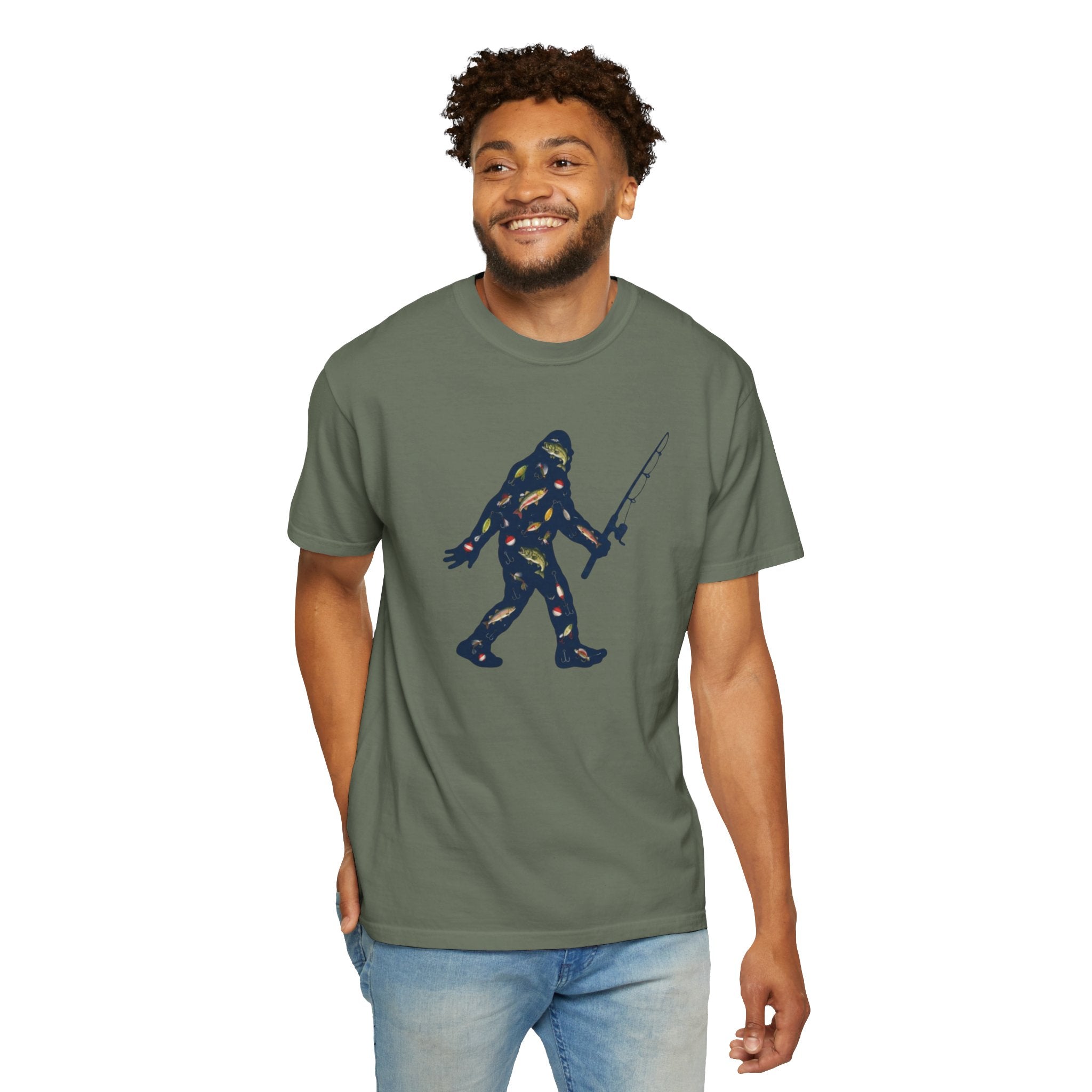 Bigfoot Fishing T-Shirt Father's Day Gift