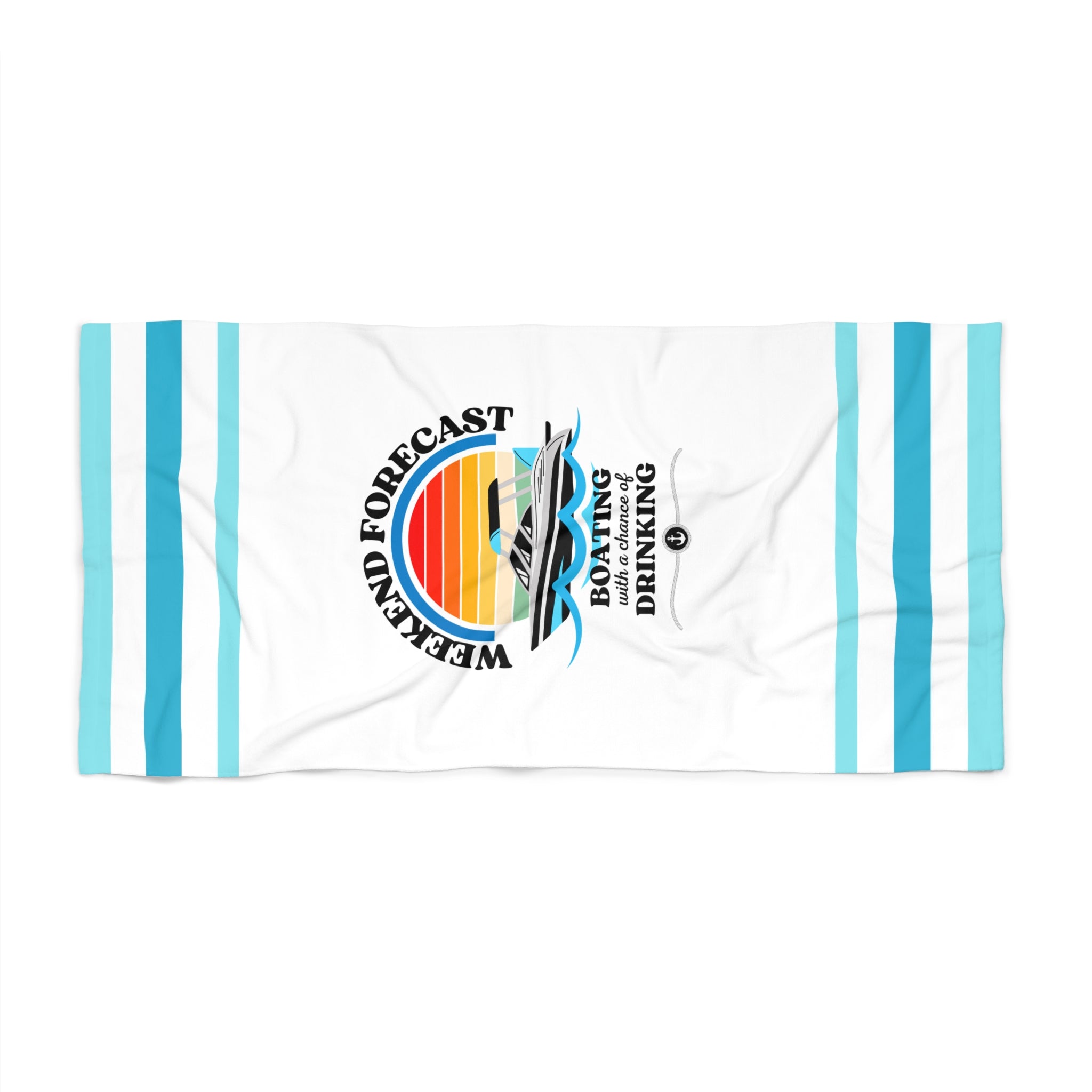 Wekend Boating Beach Towel, Boating Towel, Graphic Beach Towel, Large Beach Towel
