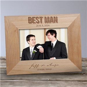Engraved Groomsmen Wood Picture Frame