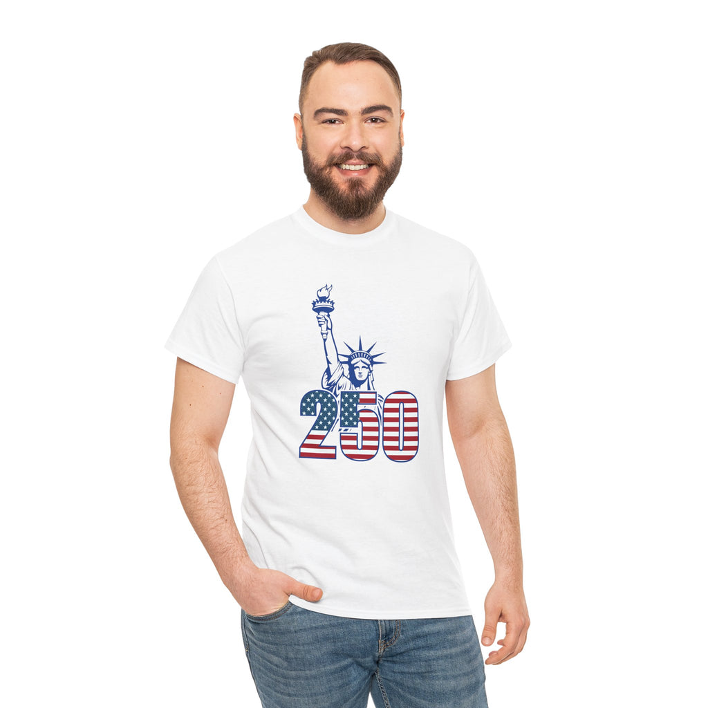 Statue of Liberty 250, Men's Patriotic July 4th Tee