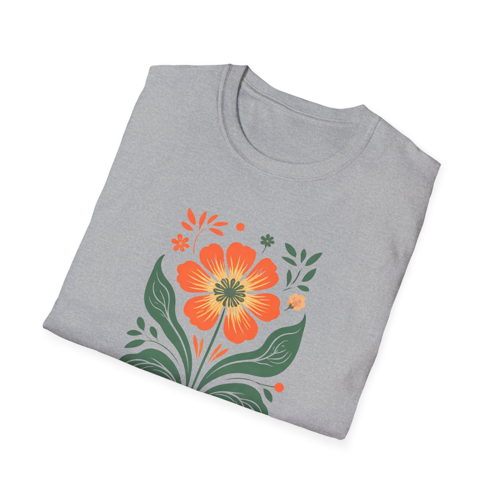Boho Flower Graphic T-Shirt — Spring Floral Tee, Personalize Option