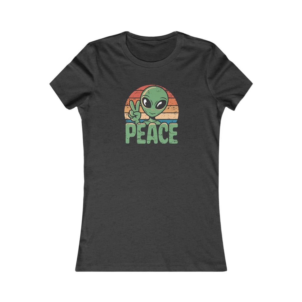 Alien Peace Sign, Women's Fitted Tee, UFO Shirt