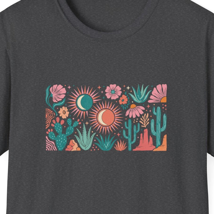 Celestial Desert Cactus T-Shirt — Night Sky Desert Graphic Tee