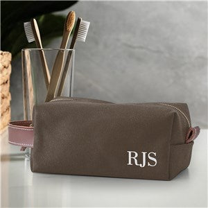 Embroidered Initials Canvas Dopp Kit