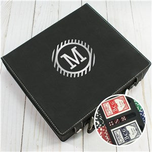 Engraved Groomsmen Stripes Circle Poker Set