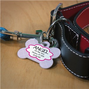 Personalized Diamonds Dog Bone Tag