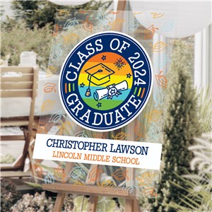 Personalized Colorful Grad Caps Acrylic Sign
