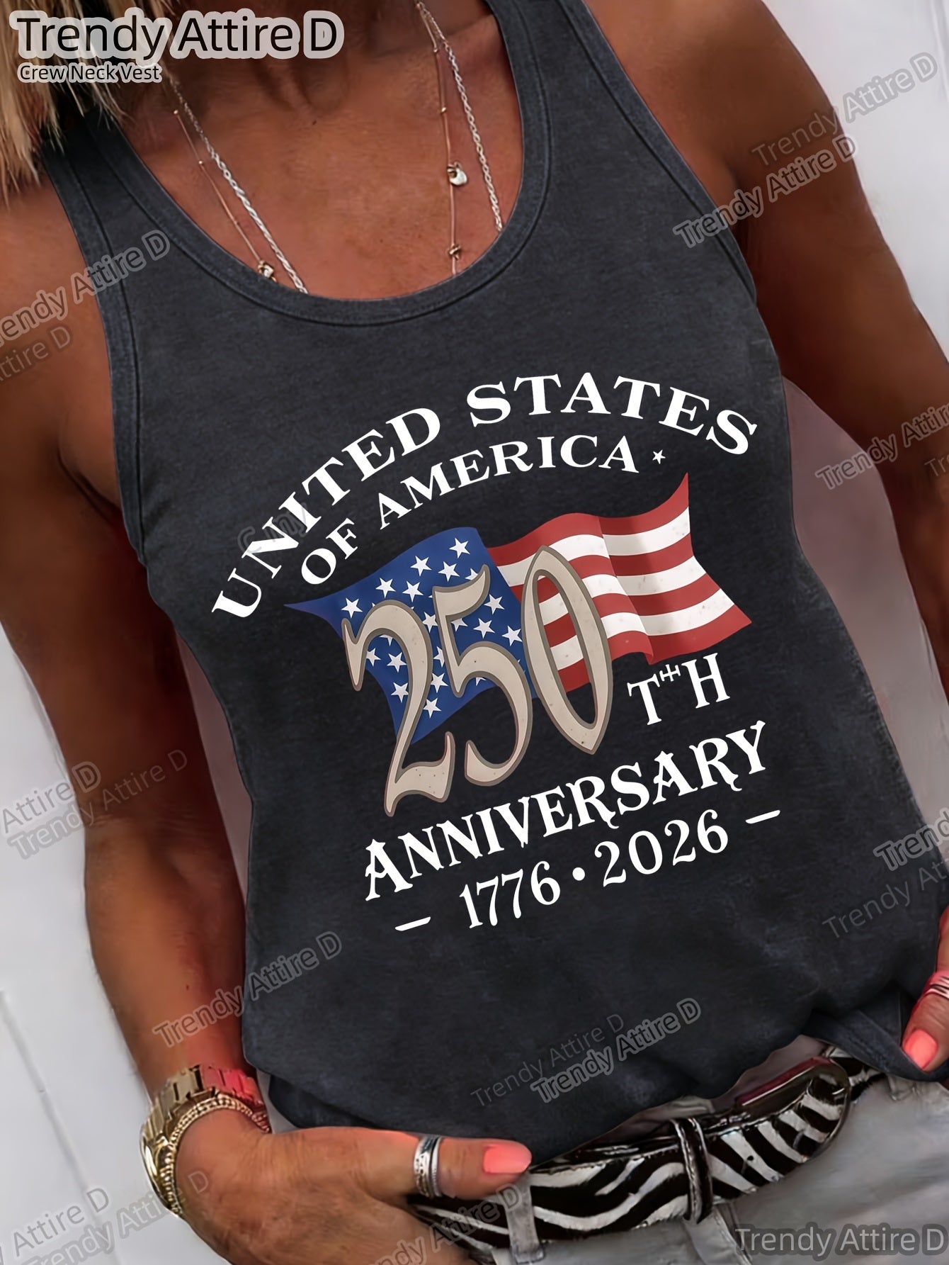 Women's American 250th Anniversary Tank, 4th of July Tank