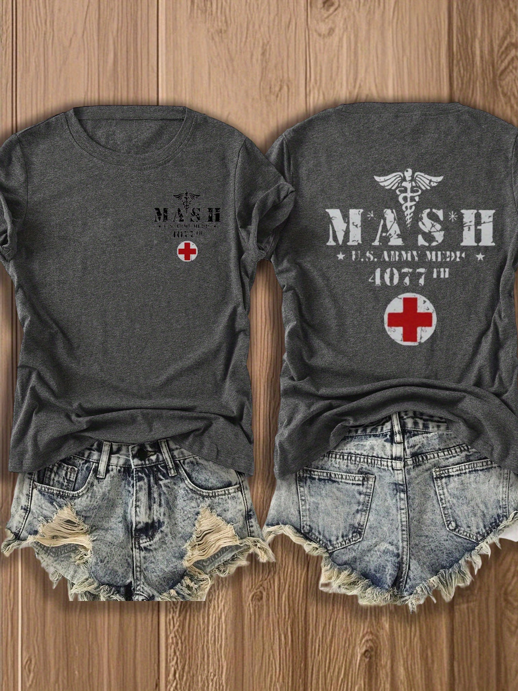 Women's Retro MASH U.S. Army Mobile Hospital Vintage Graphic Tee, MASH Tee for Women