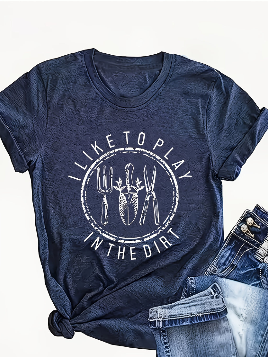 Women's Gardening Shirt, "I Like to Play in The Dirt" Graphic Women's T-Shirt