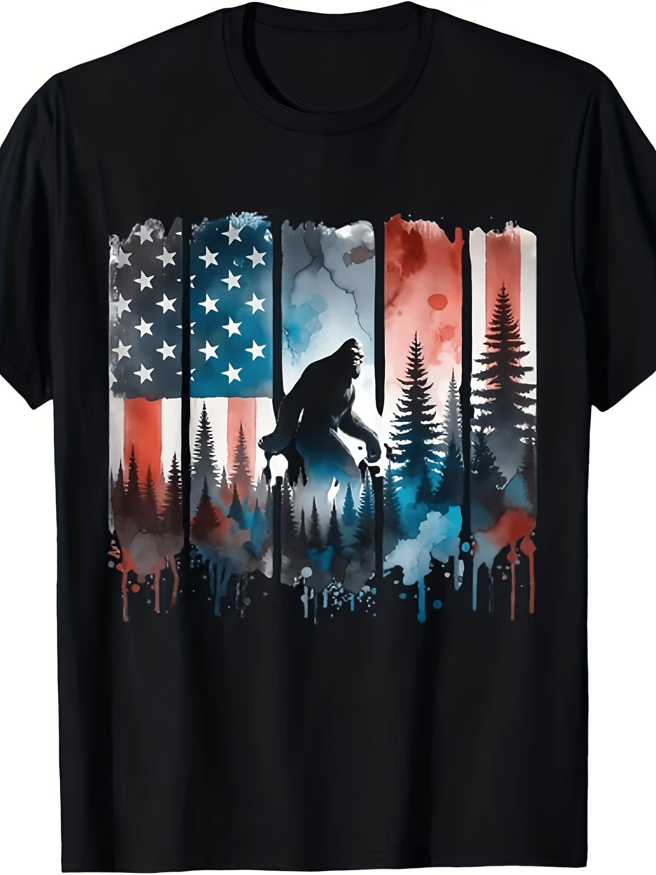 American 4Th of July Big Foot Flag T-Shirt, Patriotic Big Foot Tee
