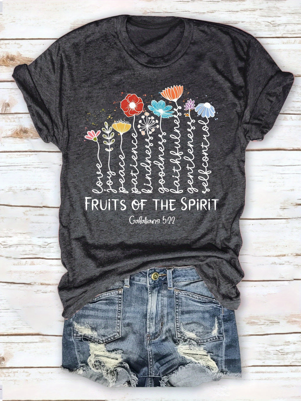 Women's Floral Faith Scripture T-Shirt, Faith Tee for Women