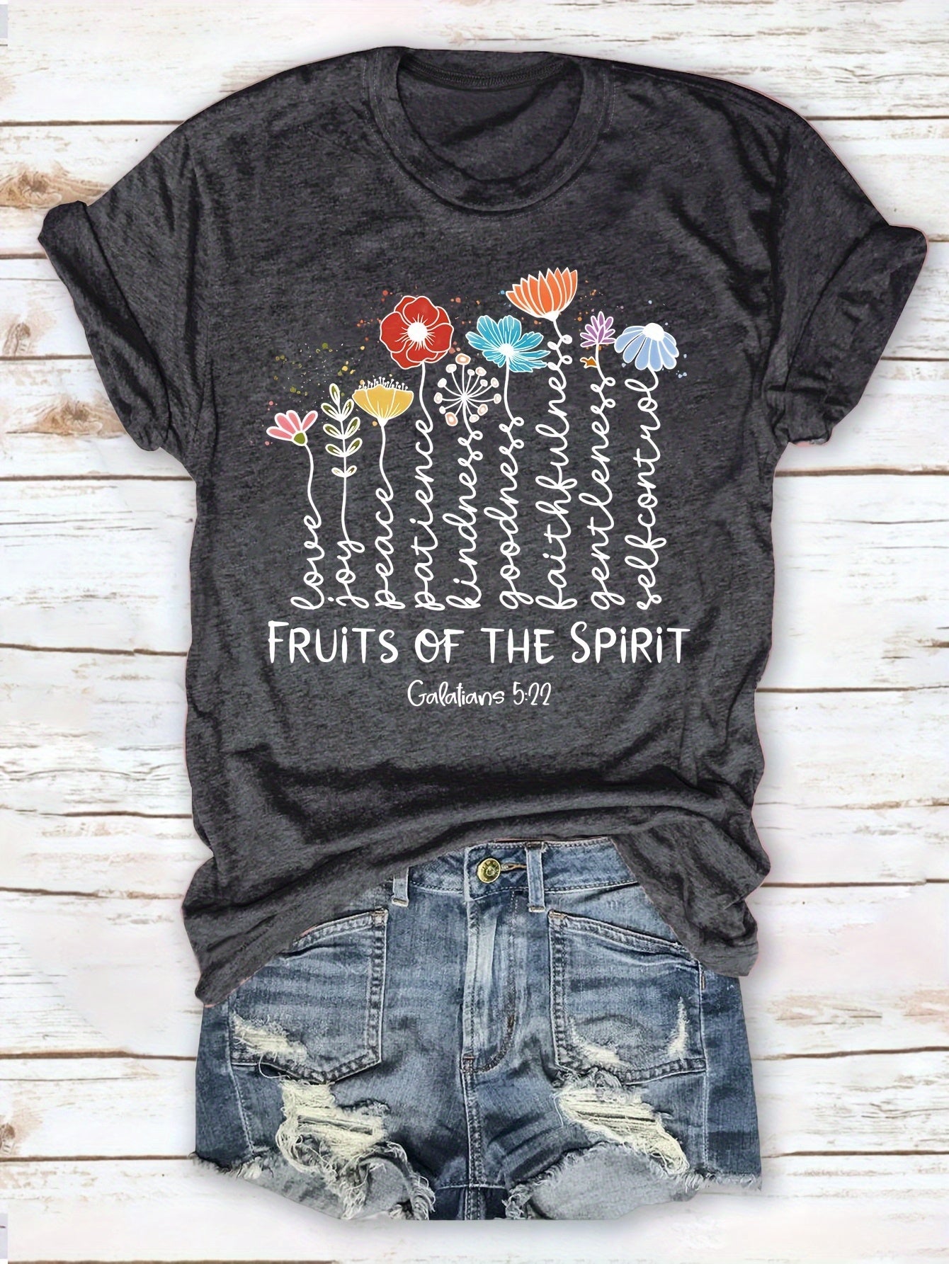 Women's Floral Faith Scripture T-Shirt, Faith Tee for Women